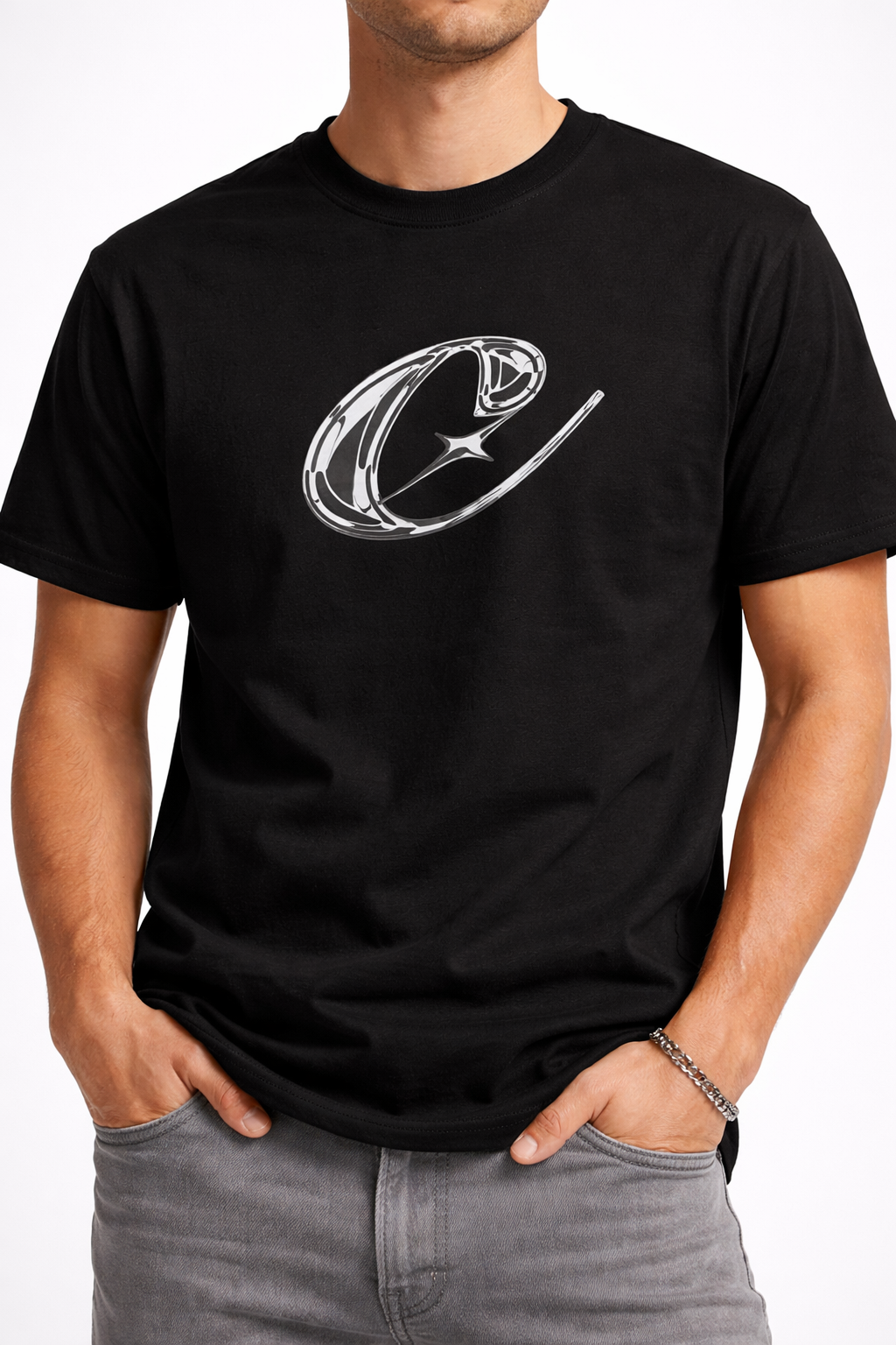Playera corte FIT Negra 100% Algodón